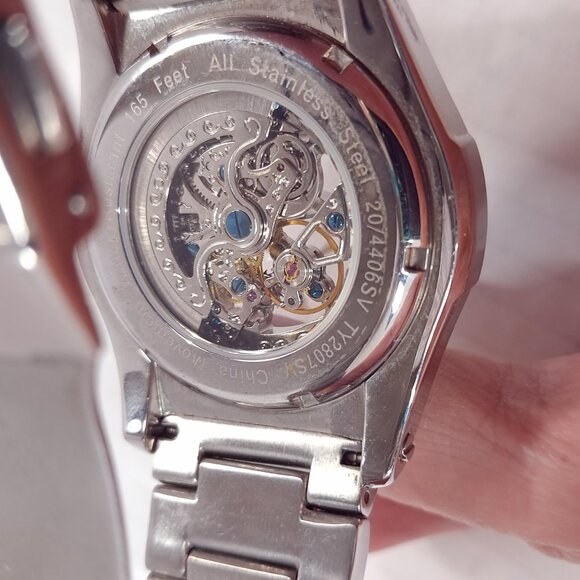 Armitron Skeleton Automatic Watch mens 20/4406SV TY2807SV Stainless Steel WORKS - Picture 13 of 16